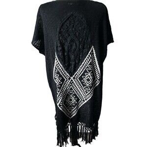 Papermoon Hobo Hippie Women's‎ Open Front Tribal Sweater Cardigan Size M/L